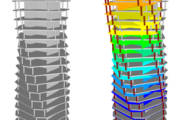 Stabiliteit van Hoogbouw weergegeven in RFEM rekensoftware