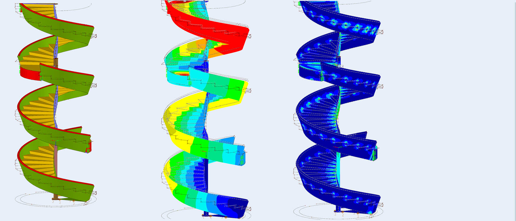 Wenteltrap berekend en gecontroleerd met rekensoftware RFEM