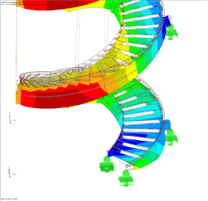 Vervormingen wentel trap berekend met RFEM rekensoftware