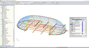 Diamantbeurs staalconstructie staal profielen gesorteerd op doorsnede in RFEM