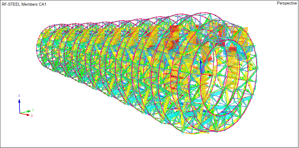 Constole van 3D vakwerk staven in RFEM stavenprogramma