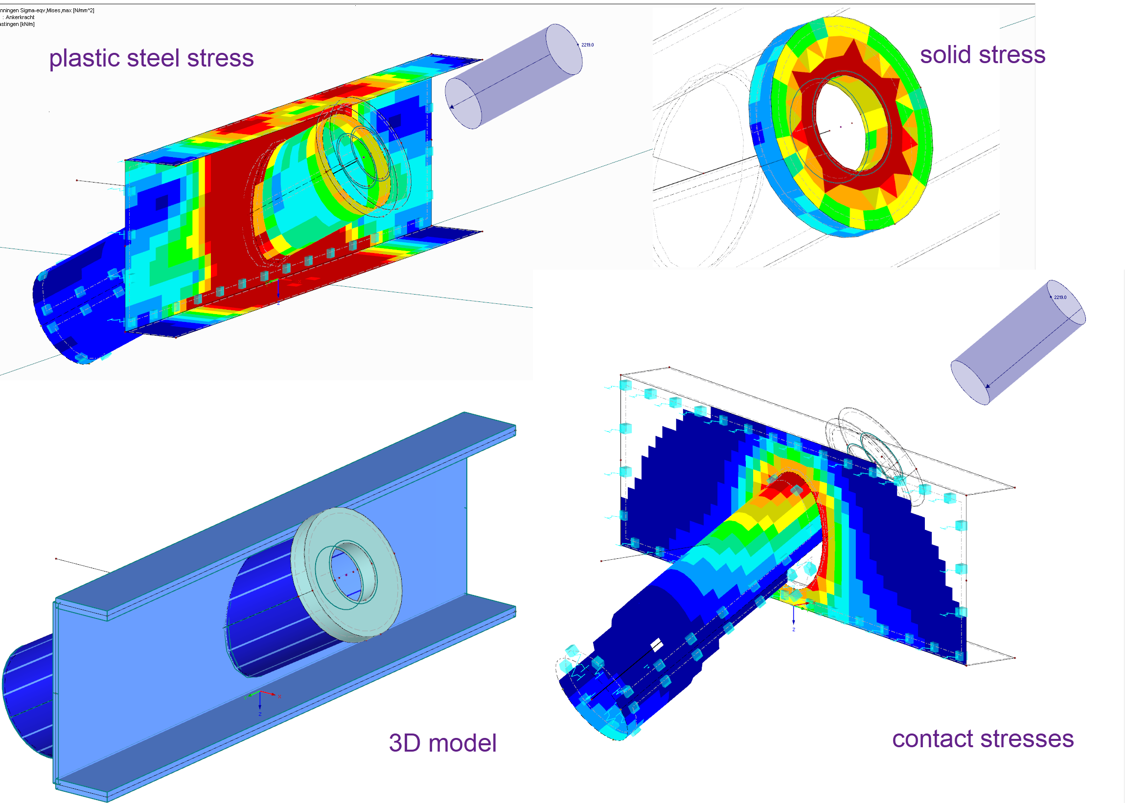spanningen in solid Groutanker berekend met RFEM rekensoftware