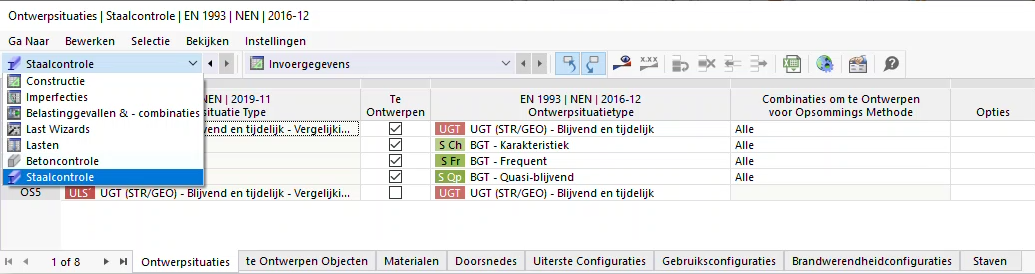 Tabellen 'Staalcontrole'
